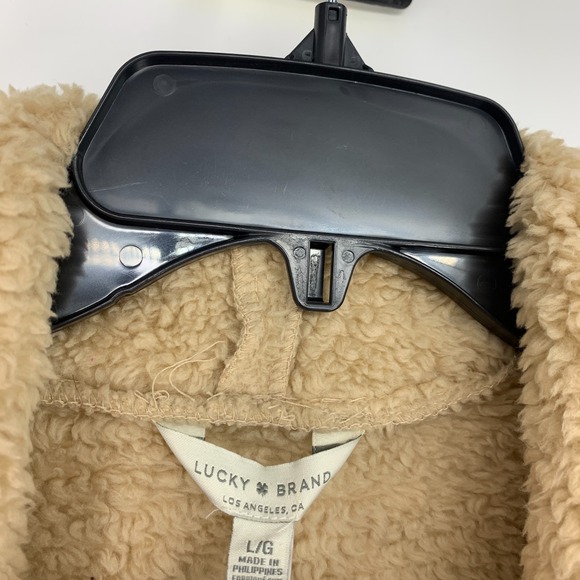 Lucky Brand Cardigan Womens Large Faux Shearling Fleece Open Front Jacket NWT - Picture 4 of 11
